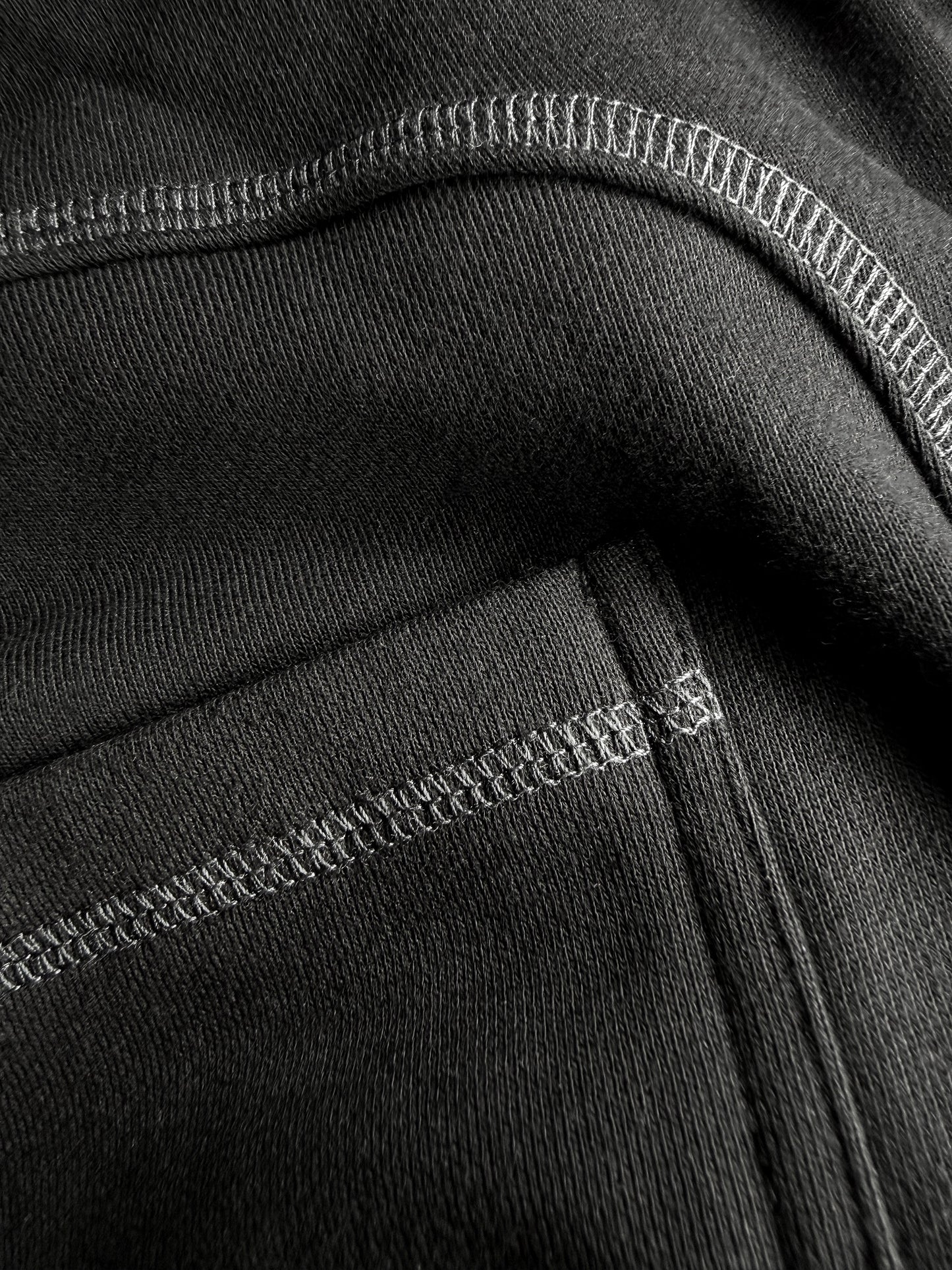 BLACK OVERLOCK SHORTS
