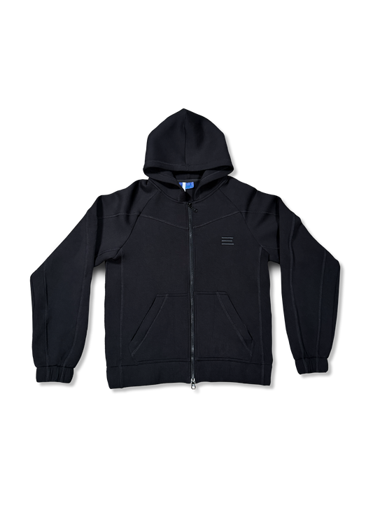 BLACK OVERLOCK SCUBA JACKET