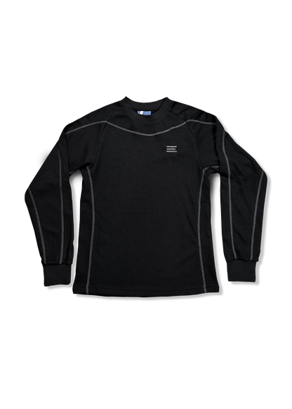 BLACK TONAL OVERLOCK WAFFLE