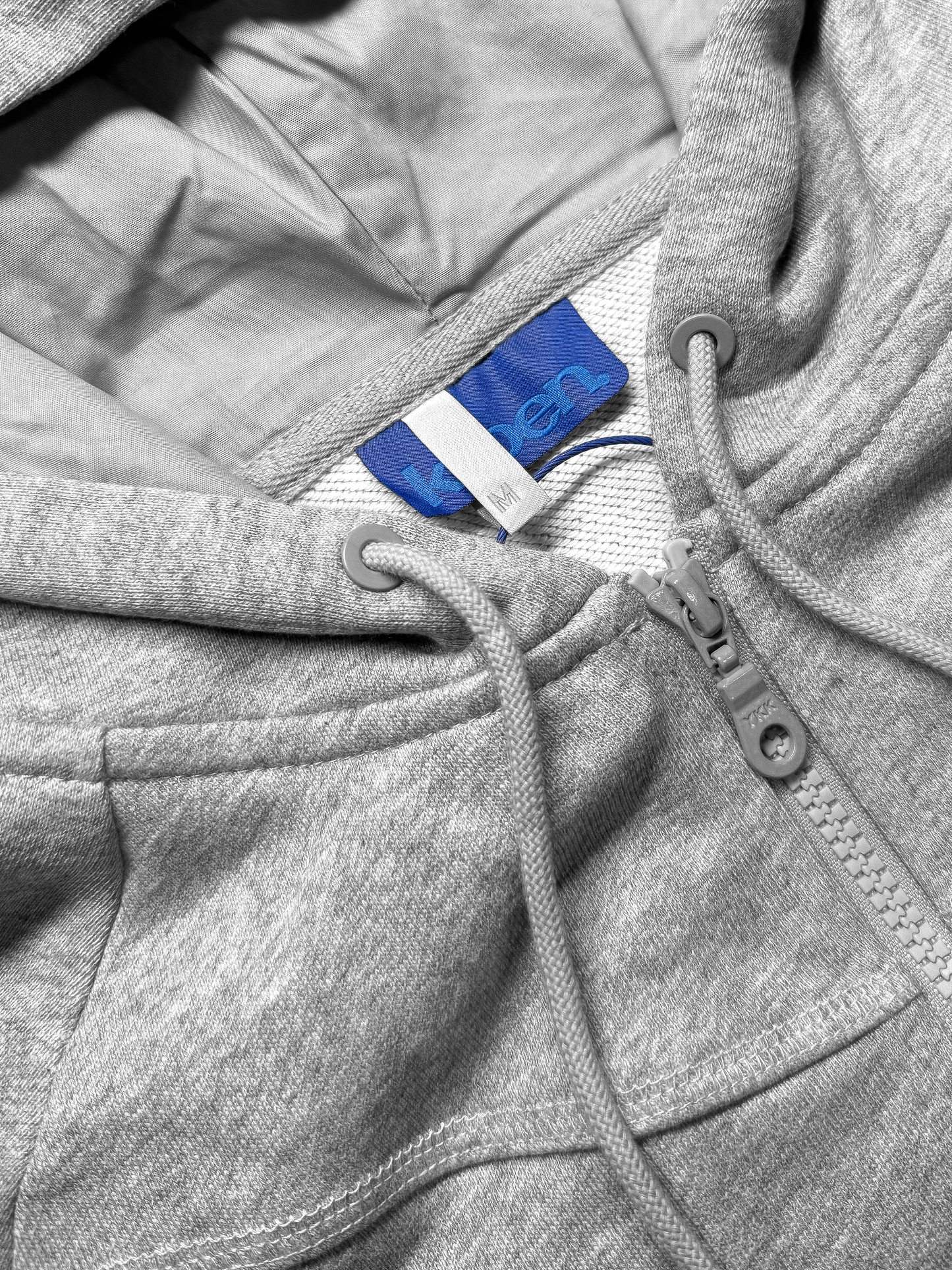 GREY OVERLOCK HOODIE