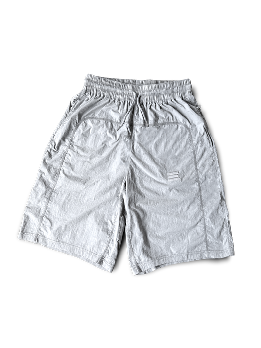 GREY NYLON OVERLOCK SHORTS