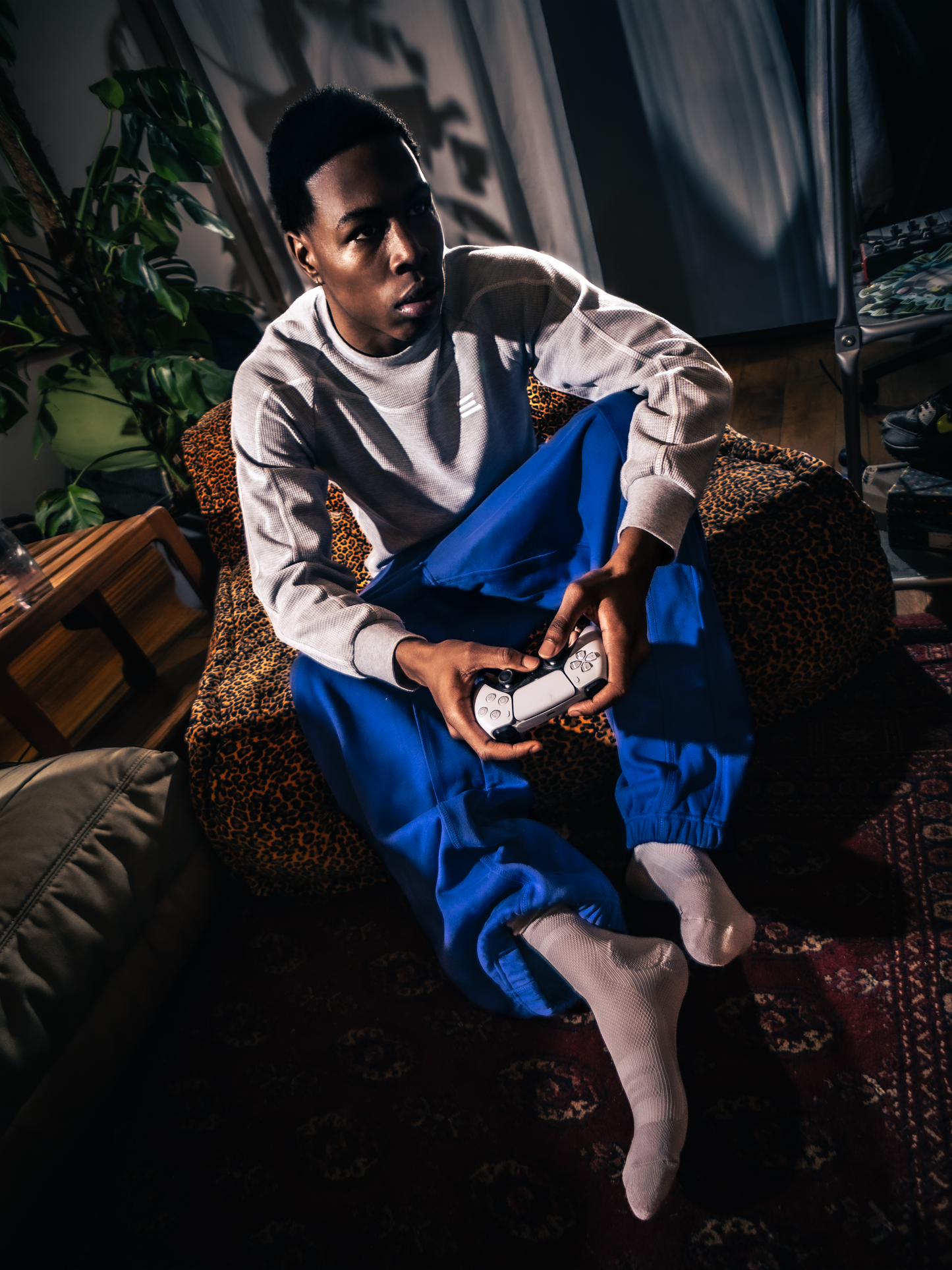 HEATHERED OVERLOCK WAFFLE